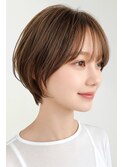 大人ショートボブ/丸みショートカット/ショート前髪あり