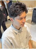 ナチュラルツーブロック ナチュラルアップバング men's