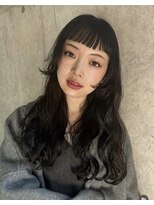 ダブ ギンザ(DaB ginza)&nbsp;黒髪ロングレイヤー×ショートバング 顔まわりレイヤー