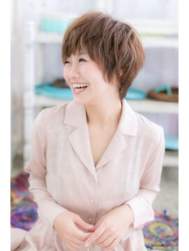 ミック 日暮里店(miq) きちんと感♪ココアブラウンアシンメトリーフェミニンショートa