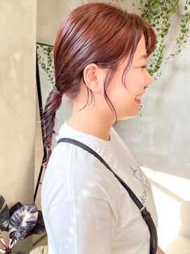 テトヘアー(teto hair) おくれ毛カット顔周りデザインポニーテールフィッシュボーン