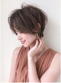 大人可愛い小顔エッジショートサイド 30代40代