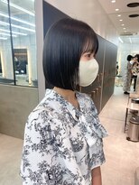 ロンドシエル 横浜(Lond ciel)&nbsp;黒髪でも可愛いフルバング前下がりボブ【久保田夢美】横浜モード