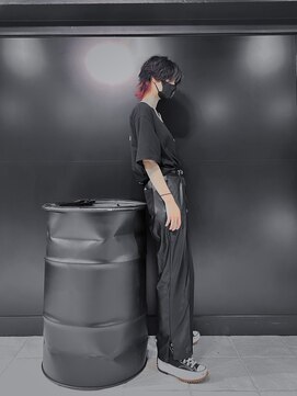 アウル 心斎橋(owl) ジェンダーレス×ウルフ×黒髪×センターパート×ブリーチ