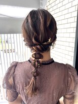編みおろし　金箔ヘア　玉ねぎヘア　お呼ばれヘアセット