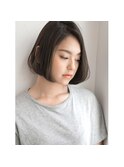 ワンレン×アッシュグレージュ☆前下がりショートボブ 