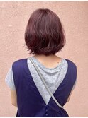 《ボブパーマ。ベビーピンク。フレンチカジュアル》