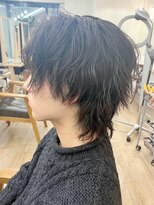 ネオリーブ クーロ メゾン 横浜(Neolive curro Maison)&nbsp;縦落ちソフトスパイラル×ウルフパーマ[メンズ]