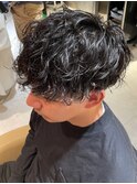 波巻きパーマスパイラルパーマ縦落ちパーマメンズmen's