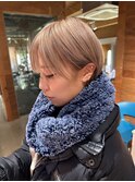 派手髪ショート/金髪ショート/ミルクティーベージュ/20代