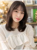 グレーベージュシースルー前髪艶感ストレートc6上尾20代30代40代