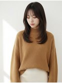 小顔レイヤー/顔周りレイヤー/ココアブラウン/暗髪/黒髪