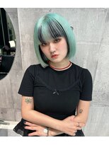 ワンズオゼ 渋谷(ONE's oze)&nbsp;ハイトーン/ダブルカラー/クラゲヘアー/オリーブグレー/小顔/