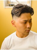 センターパート/フェード/ニュアンスパーマ