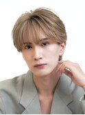 ブロンドハイトーンナチュラルシースルーマッシュ