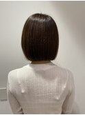 ぱっつんボブ ブラウンカラー ナチュラル