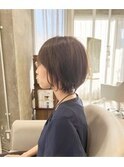 大人ショートヘアイルミナカラーグレーベージュ