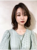 大人美人/外ハネボブ/春カラー/くびれミディアム/20代30代/飯出
