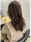 透明感 大人カールハイライトカラー×ココアブラウン