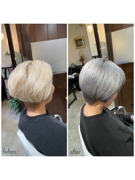 ムーブ(Moob) 透明感抜群ハイトーンシルバーカラー【別府】