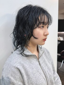 ヴェイン 渋谷(vain) ウルフパーマ/顔まわりレイヤー/ウルフボブ/ダークグレージュ