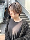 NUDEハイトーンダブルカラー ハンサムショート大人ショートボブ