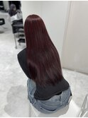 ワインレッド×ストレート