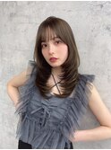 レイヤーカット/顔まわりレイヤー/グレージュ