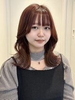 シーク 八王子(CHIC) ブリーチなしレッドカラー×ミディアムレイヤーカット【八王子】