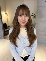 エミュ 伏見 国際センター(emu) 大人可愛い×艶ベージュロング/シースルーバング