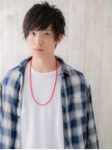 ≪mod's men≫黒髪でキマルこなれ感！くせ毛ショートマッシュb