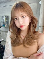 ロンドローズ 名古屋(Lond damaskRose)&nbsp;チョコレート 切りっぱなし イヤリングカラー 韓国ヘア 顔周り