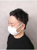 束感ショート刈り上げツーブロックアップバング【新大阪】