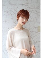 ピンクカラー/耳掛けショート/マッシュショート