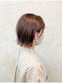 外ハネミニボブ/ピンクベージュ/似合わせカット/藤沢駅
