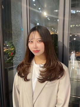 ブレンド 渋谷(BLend) 前髪アンブレラカラーこなれミディイメチェンウェーブパーマ