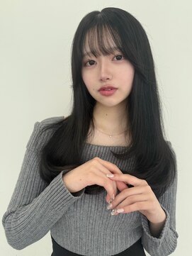 ユーフォリア 新宿通り(Euphoria) イメチェン 2wayバング 韓国ヘア ロングレイヤー 小顔 前髪