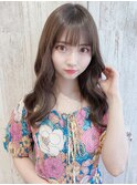 山村/グレージュゆふるわロングヘア/巻き髪風パーマ銀座