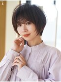 可愛い顔まわり★ショートボブ(丸みショート