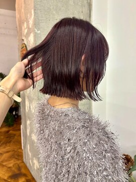 アペロ 柏(Apero) プツっと切りっぱなし☆外ハネbob/アプリコットオレンジ