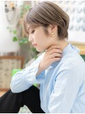 ★グレーベージュアッシュ美髪耳掛け丸みショート20代30代★1