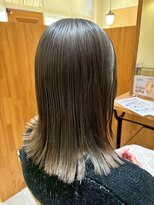 ルアナバイヘアエスクール(Luana by hair S.COEUR) 切りっぱなしロブ/オリーブカラー/大阪枚方美容室