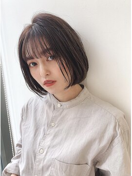 大人可愛いナチュラル小顔ボブデジタルパーマレイヤーボブ