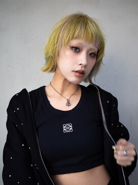 ギークス(GEEKS) 【GEEKS渋谷】レイヤーボブ/デザインカラー/ハイトーン/前髪あり