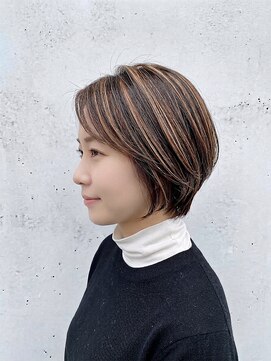 ブロッサム 東中野店 30代40代◎白髪ぼかしハイライト×前下がりボブ