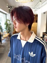 アース オーセンティック 三鷹店(EARTH Authentic)&nbsp;韓国風センターパート×ワインレッドカラー
