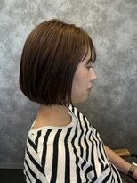 アンレーブ ヘア メイク&nbsp;艶感ブラウンの大人ナチュラルボブ/20代30代40代/秋カラー