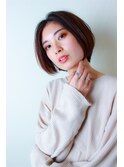 【なかじま ひびき】大人かわいいセンターパートショートボブ