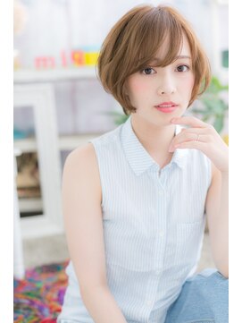 ミック ヘアアンドメイク アップ 駒込店(miq Hair&Make up) 暖色系カラー前下がりアシンメトリーショートウルフb1