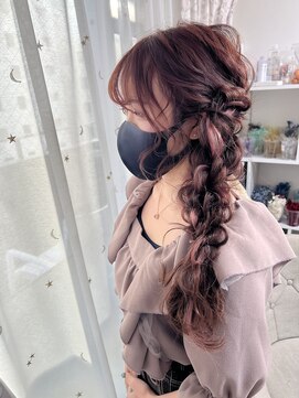 アチーブ 三宮(Achieve) サイド編み下ろし【神戸三ノ宮ヘアセット専門店achieve】